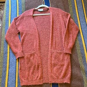 Anthropologie Open-Front Cardigan in Dusty Rose